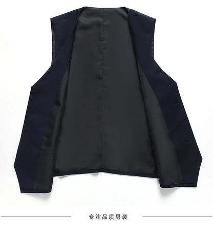 Suit Men Fashion  (Blazer+ Vest + Pants)  Business Wedding Work Casual Slim Professional Dress Groom Best Man Gentleman Suit - BOC-WEAR