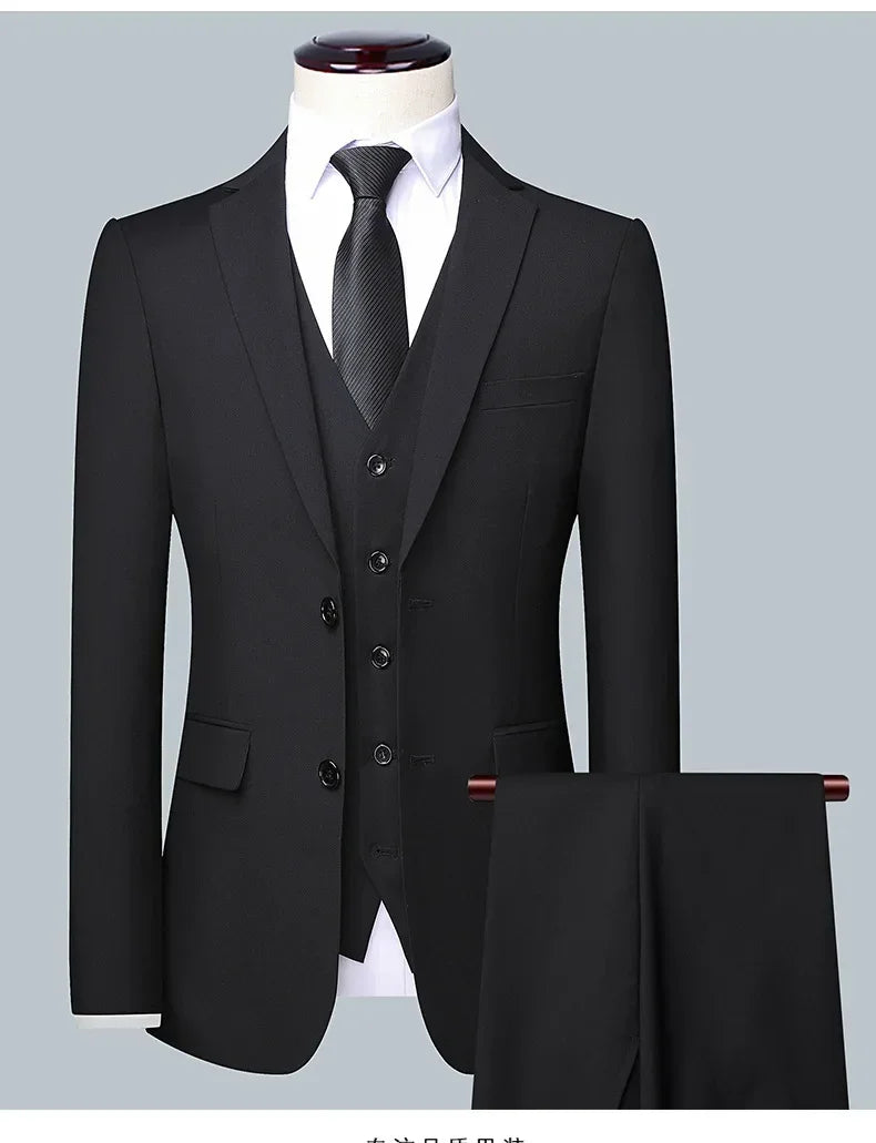 BOC-WEAR Men's 3-Piece Suit - Business Wedding Formal Set - BOC-WEAR