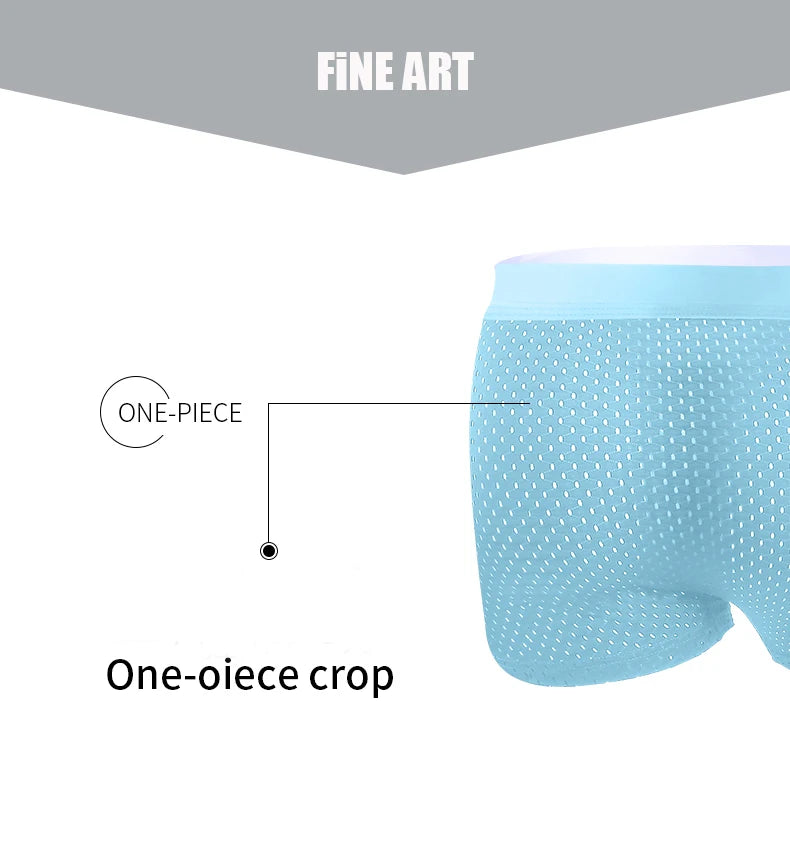 BOC-WEAR Men's Ice Silk Boxers - 5-Pack Breathable Mesh Underwear - BOC-WEAR