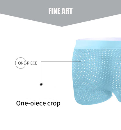 BOC-WEAR Men's Ice Silk Boxers - 5-Pack Breathable Mesh Underwear - BOC-WEAR