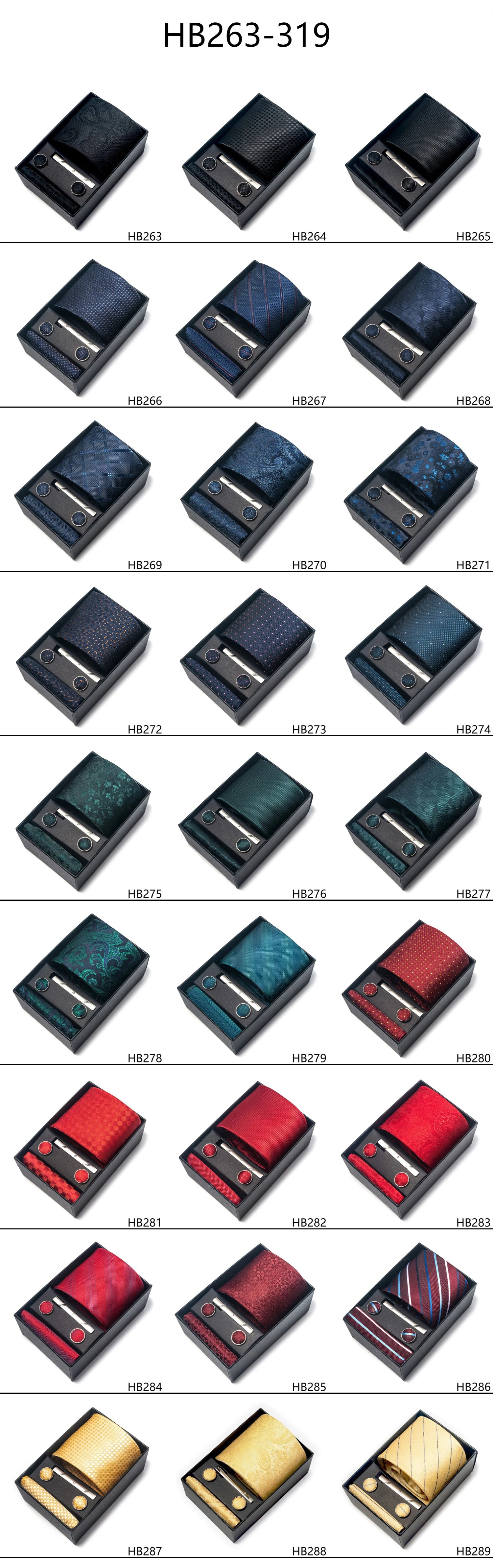 Premium Men's Tie Gift Set - 8cm Silk Necktie with Pocket Square, Cufflinks & Tie Clip - BOC-WEAR