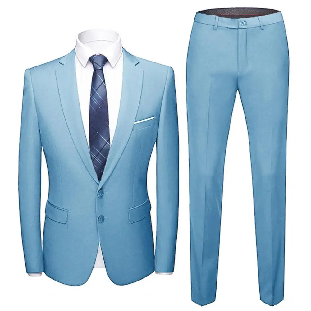 Wedding Suit For Men Set Elegant Blazers Formal 2 Pieces Full Jackets Pants Classic Business Coats 2024 - BOC-WEAR