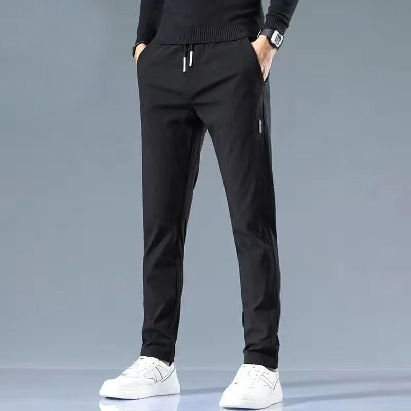 Men's Casual Fce Lined Straight Leg Pants Warm Autumn Winter Workwear Nine-Tenths Regular Fit Faion Urban Sle