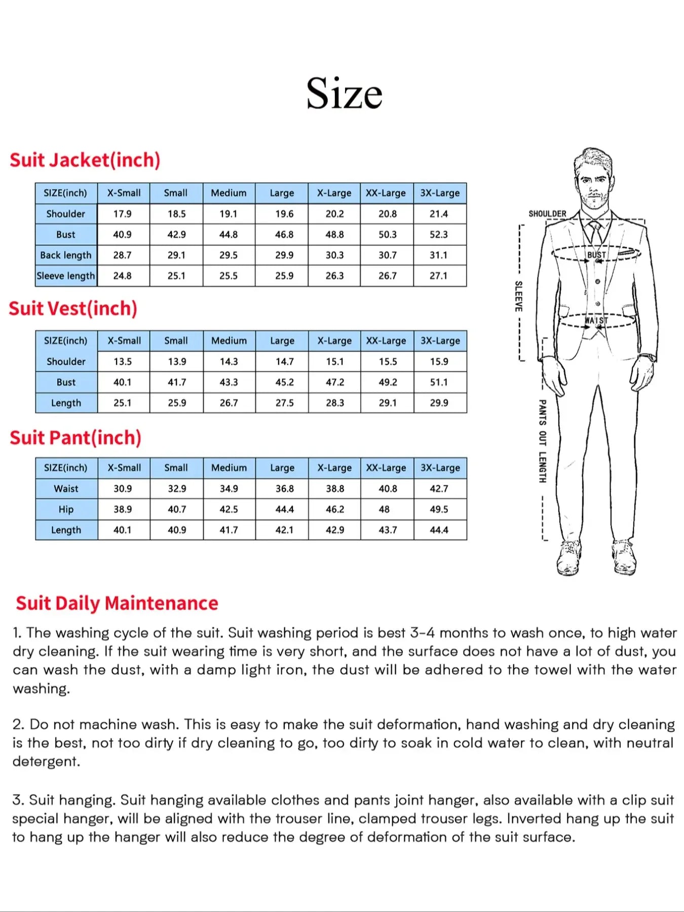 Men's 2-Piece Suits Classic Fit 2 Button Office Dress Suit Jacket Blazer and Pants - BOC-WEAR