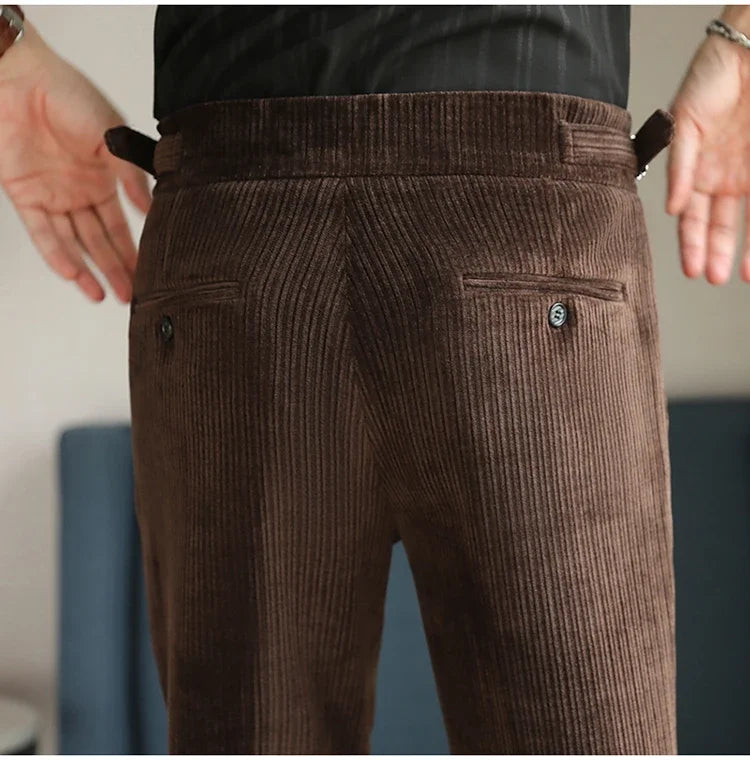 2024 New Light Luxury Chenille Neapolitan High Waist  Casual Pants for Men , Premium Feeling Slim Fit  Mens Dress Pants,pantalon