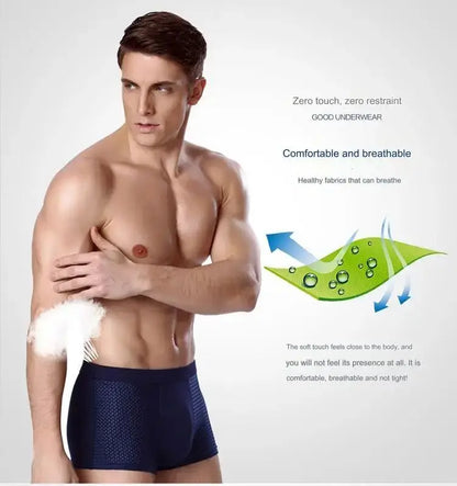 BOC-WEAR Men's Ice Silk Boxers - 4-Pack Seamless Summer Underwear - BOC-WEAR