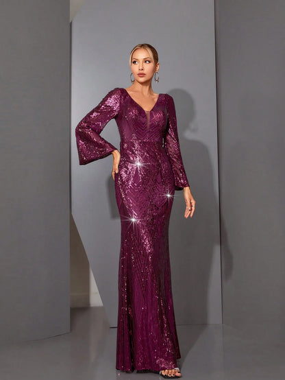 Sequin Lace Fishtail Mermaid Dress