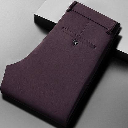 29-42 Men's Summer Pants Thin Straight Stretch Casual Pants with No Trace No Ironing Fabric Silky and Cool Feeling