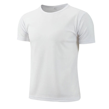 Men Short Sleeve Top Oversized White T-Shirt Man Casual Soild Shirt Quick Drying Gym Basketball t Shirts Soccer Tees Man Clothes - BOC-WEAR