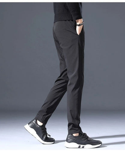 Men's Casual Fce Lined Straight Leg Pants Warm Autumn Winter Workwear Nine-Tenths Regular Fit Faion Urban Sle