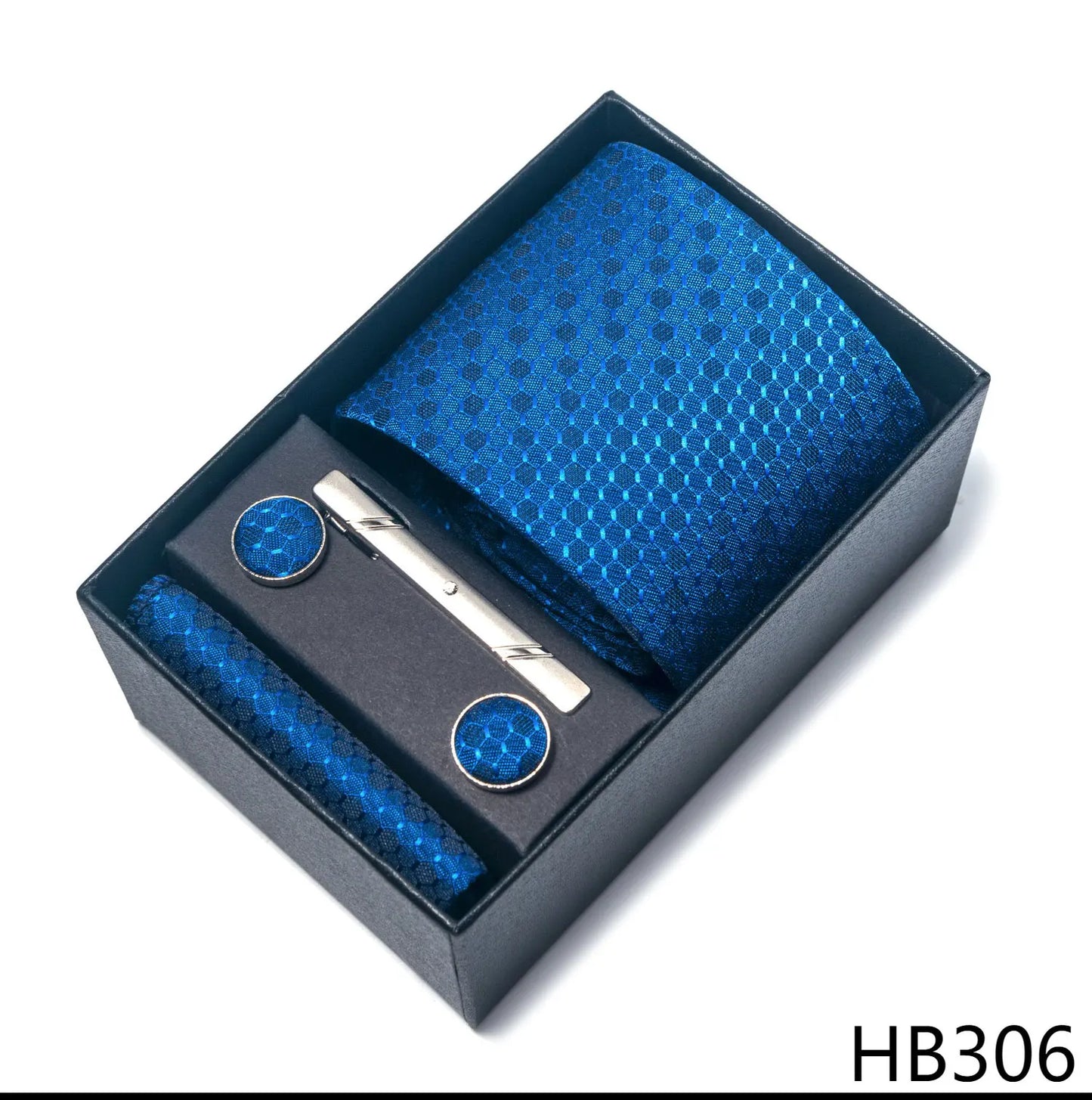 Luxury Brand 8 cm Tie Handkerchief Cufflink Clip Set For Men Wedding Gravata Suit Accessories Holiday Gift Box - BOC-WEAR