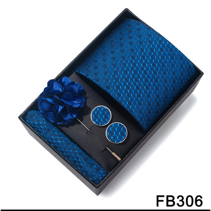 New Designer Blue Red Green Paisley Ties For Men Wedding Party Neck Tie Luxury Tie Pocket Square Cufllink Brooch Set - BOC-WEAR