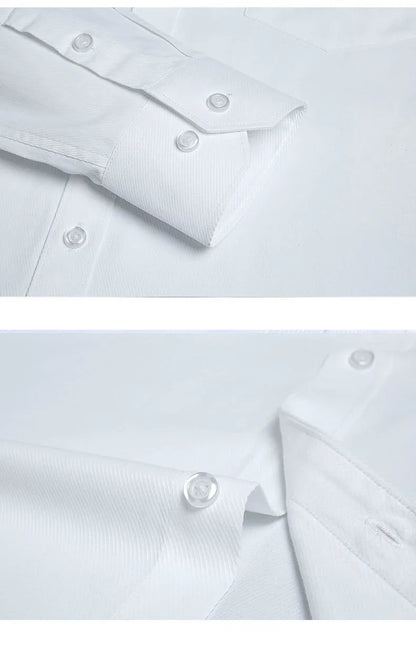 Mens Fashion Long Sleeve Shirts Cotton Spring Autumn Slim Fit White Blue Black Smart Male Casual Shirt Solid Clothing KOACUS - BOC-WEAR