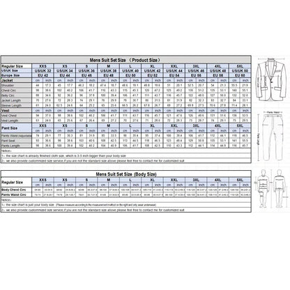 Men's Classic Dark Grey Striped 3-Piece Suit - Formal Business Wedding Groom Suit Set - BOC-WEAR