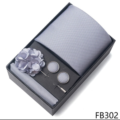 New Designer Blue Red Green Paisley Ties For Men Wedding Party Neck Tie Luxury Tie Pocket Square Cufllink Brooch Set - BOC-WEAR