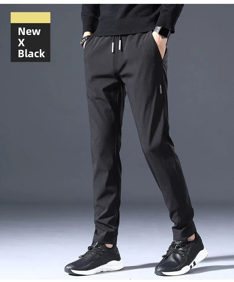 Men's Casual Fce Lined Straight Leg Pants Warm Autumn Winter Workwear Nine-Tenths Regular Fit Faion Urban Sle
