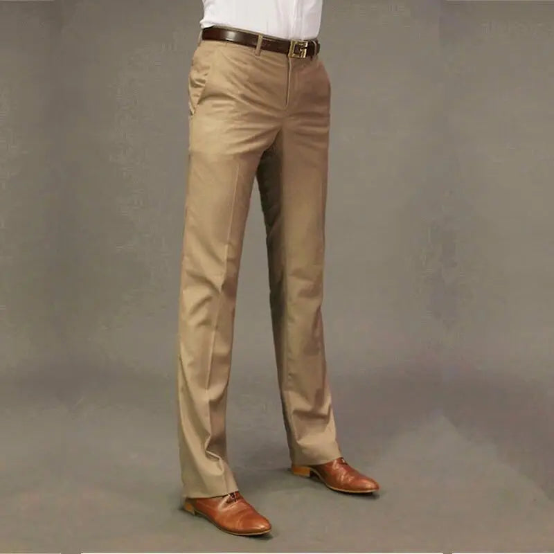 Male Suit Trousers Business Straight Social Tailoring White Clothing Dress Men's Summer Pants Premium Up Slacks Elegant