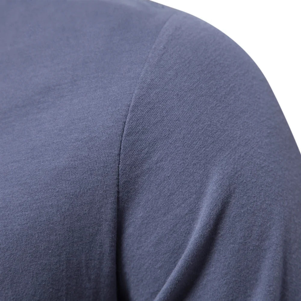 Premium 100% Cotton Long Sleeve T-Shirt for Men - Classic Solid Colors - BOC-WEAR