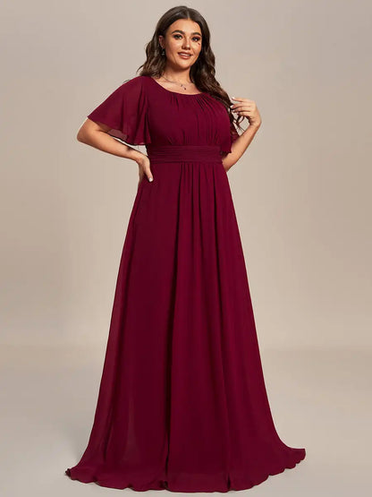 Plus Size Pleated Chiffon Bridesmaid Dress