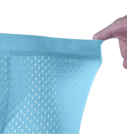 BOC-WEAR Men's Ice Silk Boxers - 5-Pack Breathable Mesh Underwear - BOC-WEAR