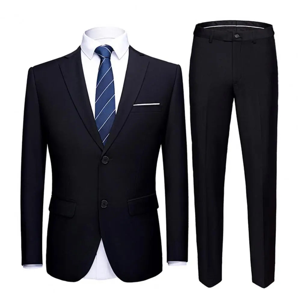Wedding Suit For Men Set Elegant Blazers Formal 2 Pieces Full Jackets Pants Classic Business Coats 2024 - BOC-WEAR