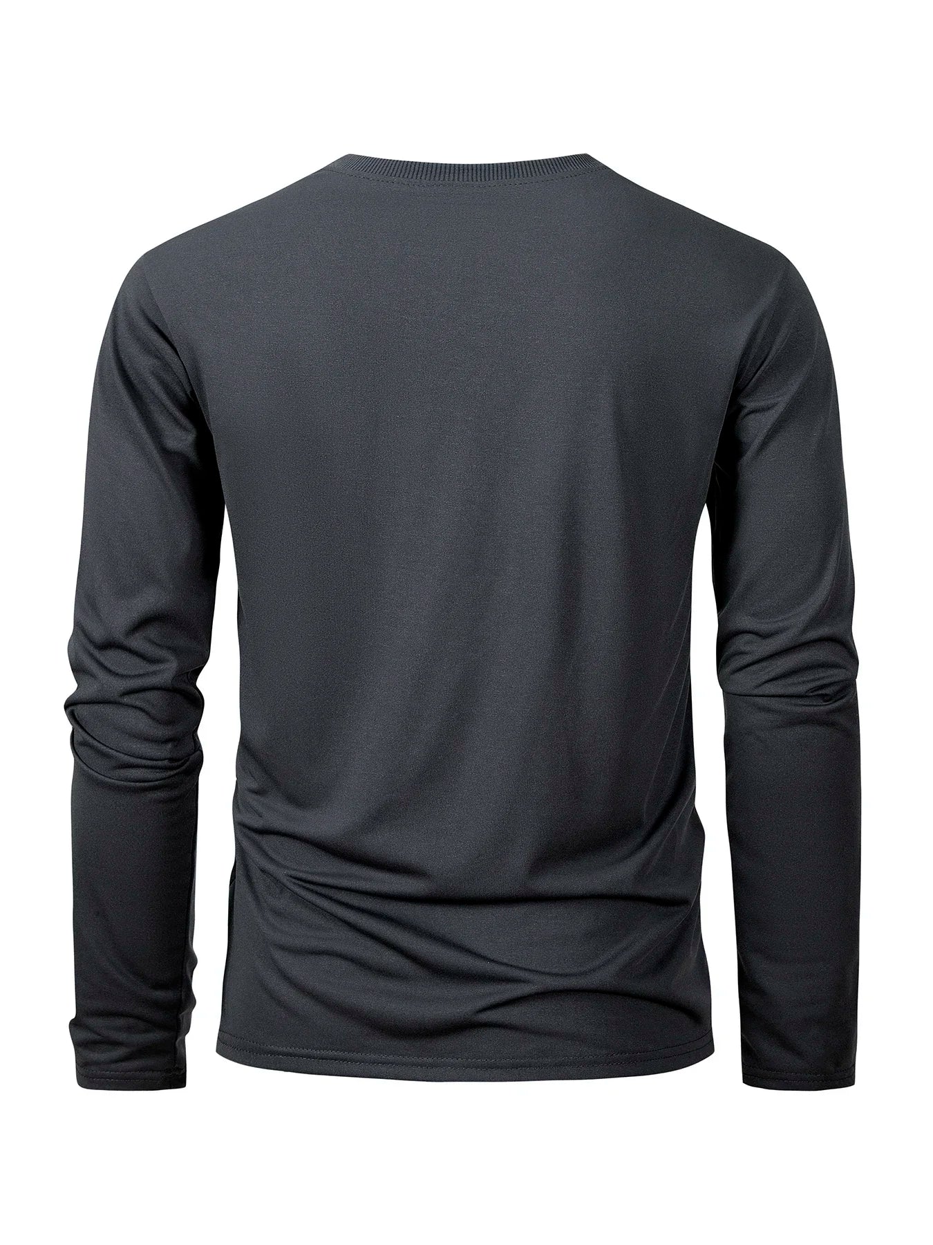 Men‘s Solid Color Long Sleeve T-shirt Fashion Cotton Men's T Shirts Simple Casual O-neck Unisex Tops Fitness Run Sports Pullover - BOC-WEAR
