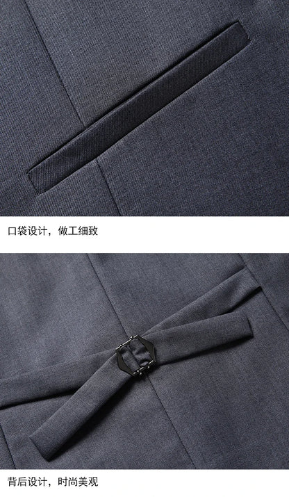 Suit Men Fashion  (Blazer+ Vest + Pants)  Business Wedding Work Casual Slim Professional Dress Groom Best Man Gentleman Suit - BOC-WEAR