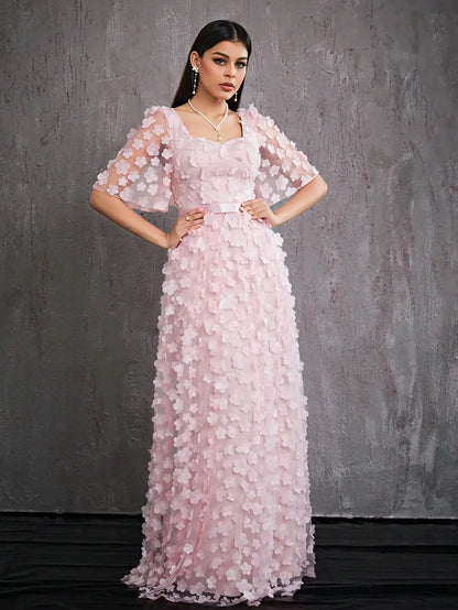 Heart Collar Beaded Ball Dress