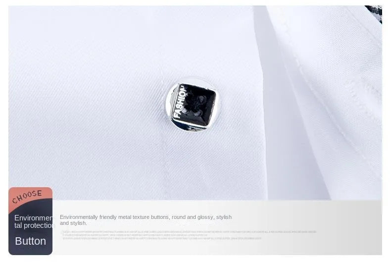 White Shirt for Men Long Sleeves Office Business Button-down Dress Shirts Casual Male Korean Fashion Slim Fit 5XL 6XL 7XL 8XL - BOC-WEAR