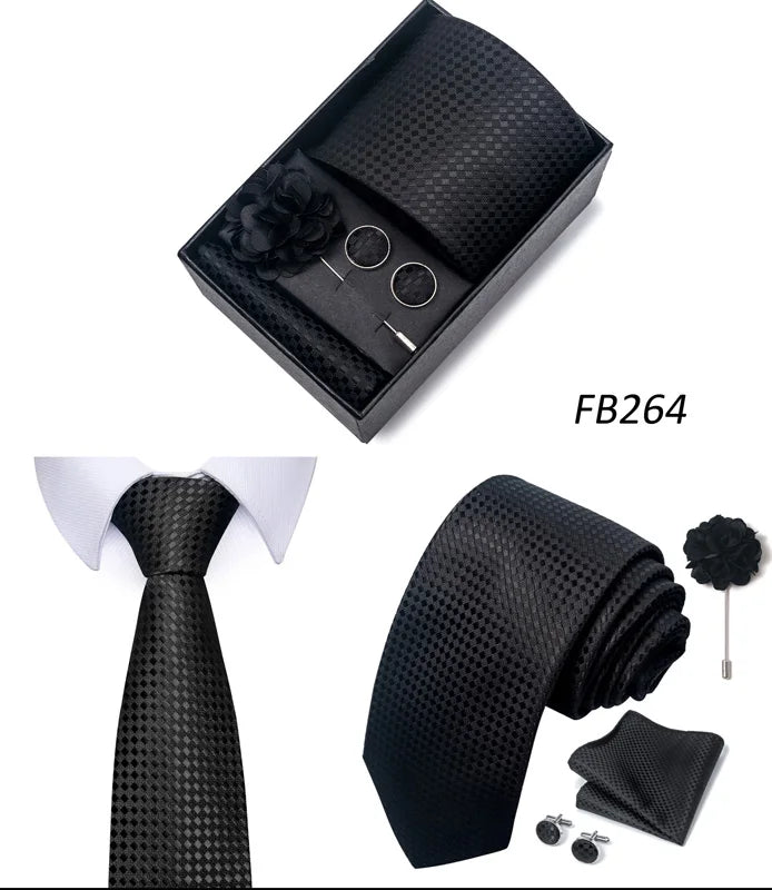 New Designer Blue Red Green Paisley Ties For Men Wedding Party Neck Tie Luxury Tie Pocket Square Cufllink Brooch Set - BOC-WEAR