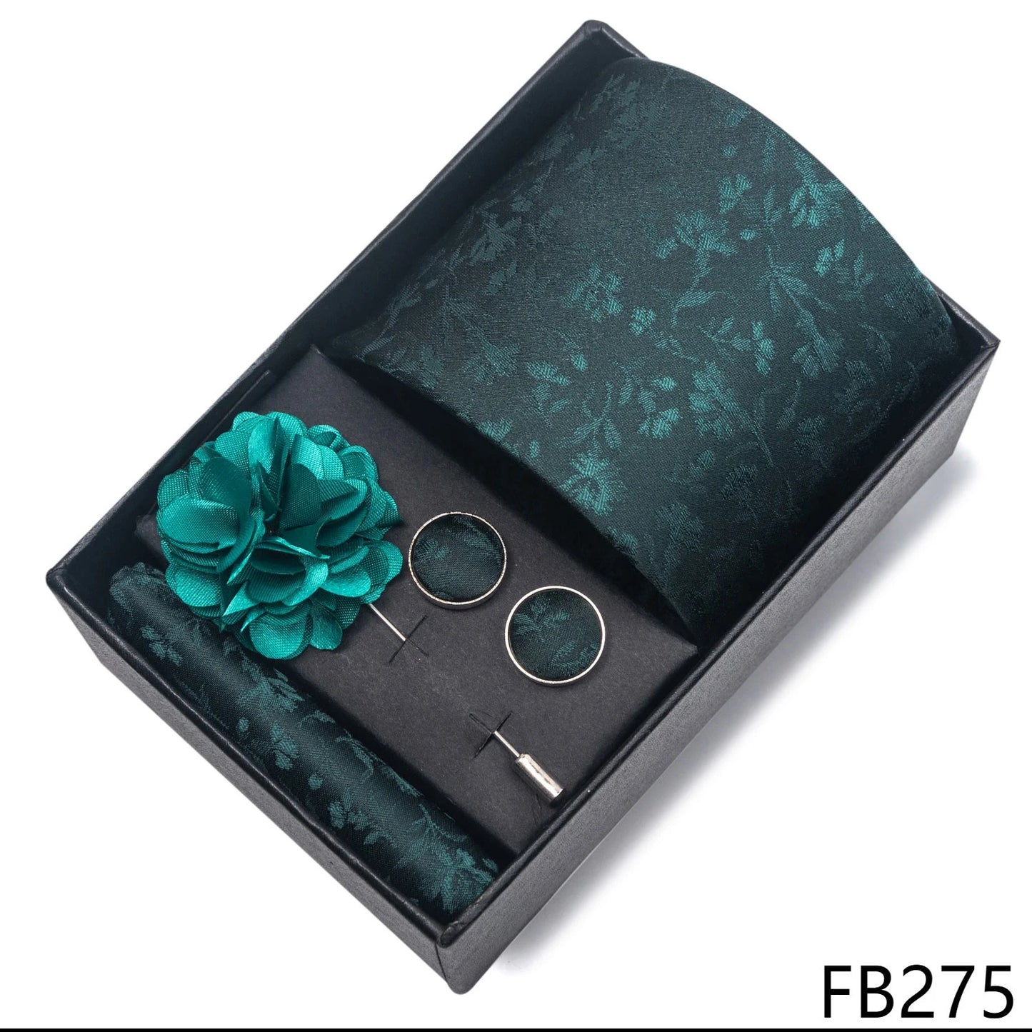 New Designer Blue Red Green Paisley Ties For Men Wedding Party Neck Tie Luxury Tie Pocket Square Cufllink Brooch Set - BOC-WEAR