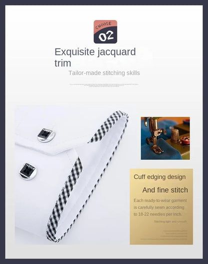 White Shirt for Men Long Sleeves Office Business Button-down Dress Shirts Casual Male Korean Fashion Slim Fit 5XL 6XL 7XL 8XL - BOC-WEAR