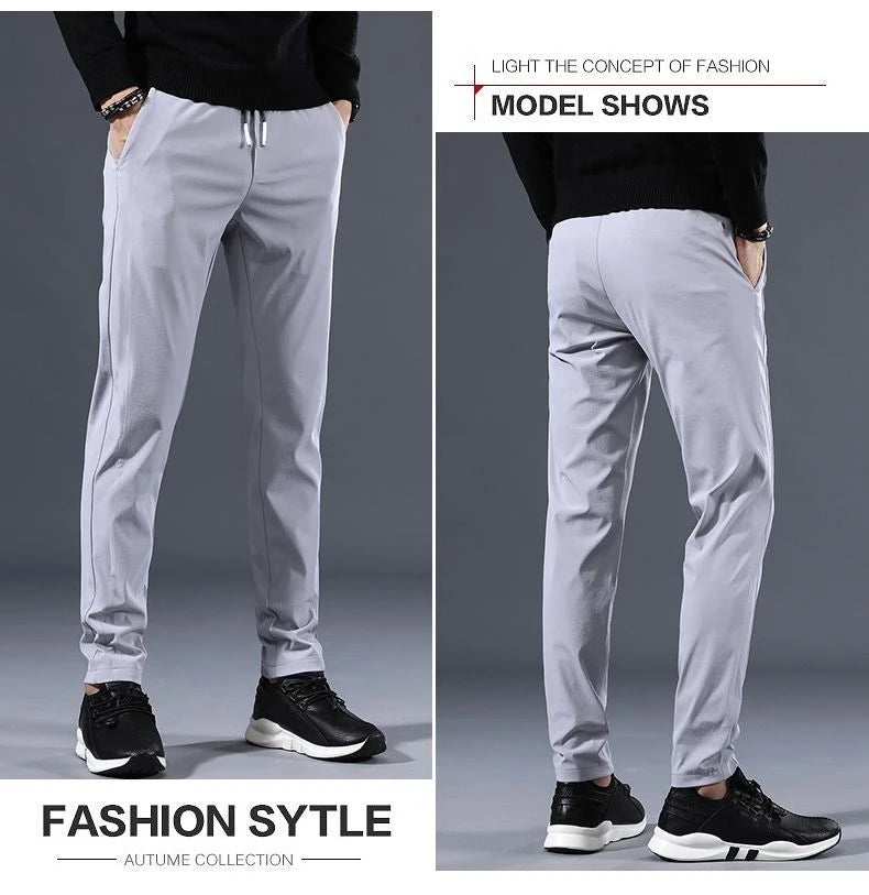 Men's Casual Fce Lined Straight Leg Pants Warm Autumn Winter Workwear Nine-Tenths Regular Fit Faion Urban Sle