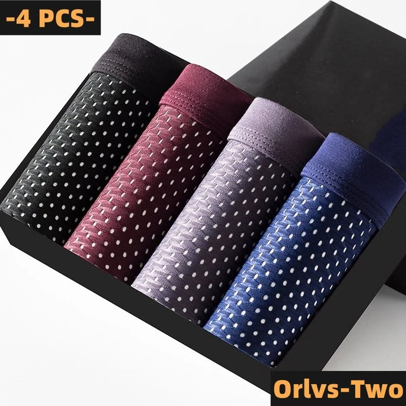 BOC-WEAR Men's Ice Silk Boxers - 4-Pack Seamless Summer Underwear - BOC-WEAR