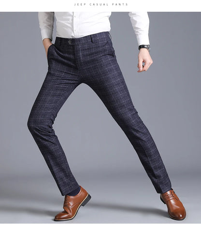 Autumn New Solid Business Casual Suit Pants, Men Clothing Simple All Match Formal Wear Office Trousers, Straight Men Pants 29-38