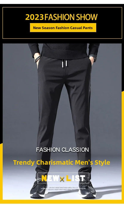Men's Casual Fce Lined Straight Leg Pants Warm Autumn Winter Workwear Nine-Tenths Regular Fit Faion Urban Sle