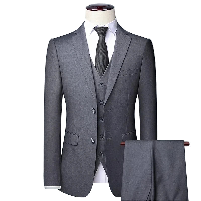 BOC-WEAR Men's 3-Piece Suit - Business Wedding Formal Set - BOC-WEAR