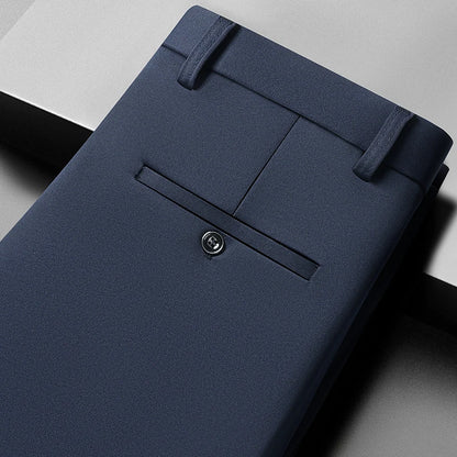 29-42 Men's Summer Pants Thin Straight Stretch Casual Pants with No Trace No Ironing Fabric Silky and Cool Feeling