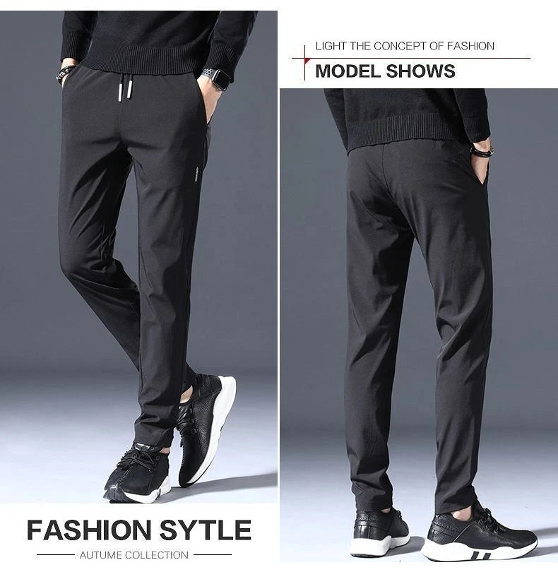 Men's Casual Fce Lined Straight Leg Pants Warm Autumn Winter Workwear Nine-Tenths Regular Fit Faion Urban Sle