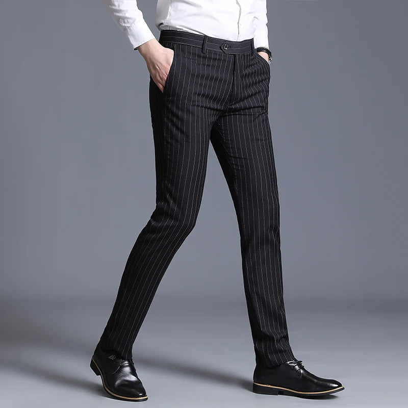 Autumn New Solid Business Casual Suit Pants, Men Clothing Simple All Match Formal Wear Office Trousers, Straight Men Pants 29-38