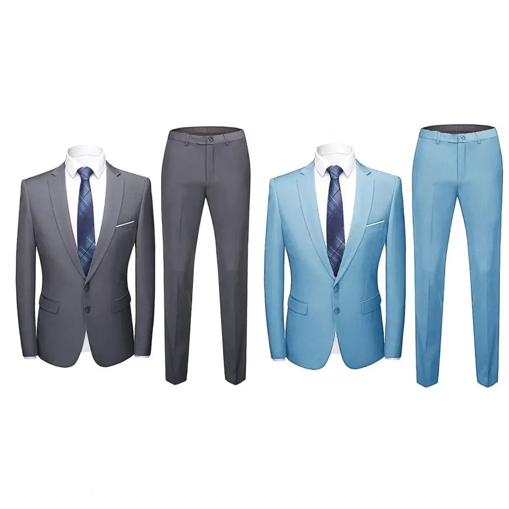 Wedding Suit For Men Set Elegant Blazers Formal 2 Pieces Full Jackets Pants Classic Business Coats 2024 - BOC-WEAR