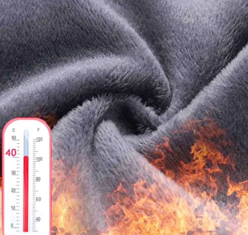 Men's autumn/winter fashionable business casual pants, elastic slim fit warm and plush suit pants, work clothes