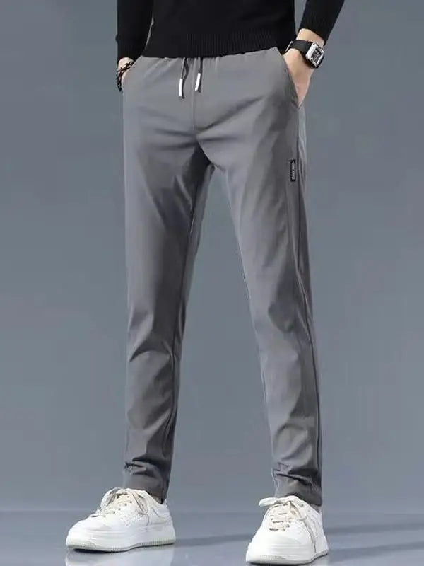 Men's Casual Fce Lined Straight Leg Pants Warm Autumn Winter Workwear Nine-Tenths Regular Fit Faion Urban Sle