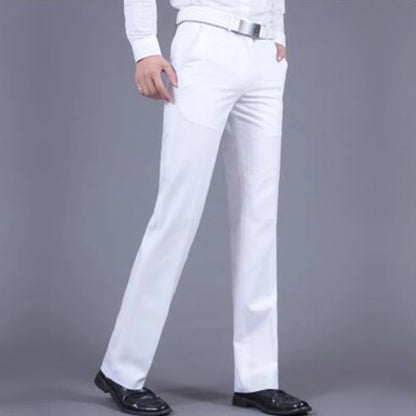 Male Suit Trousers Business Straight Social Tailoring White Clothing Dress Men's Summer Pants Premium Up Slacks Elegant