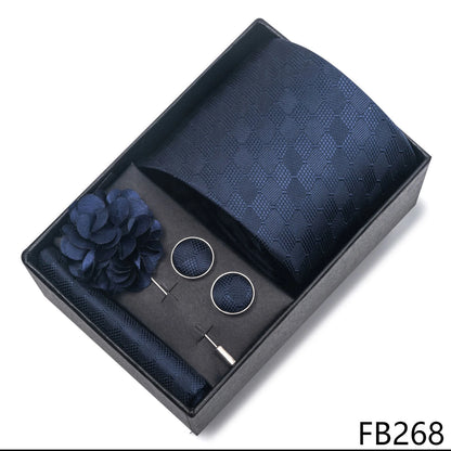 New Designer Blue Red Green Paisley Ties For Men Wedding Party Neck Tie Luxury Tie Pocket Square Cufllink Brooch Set - BOC-WEAR