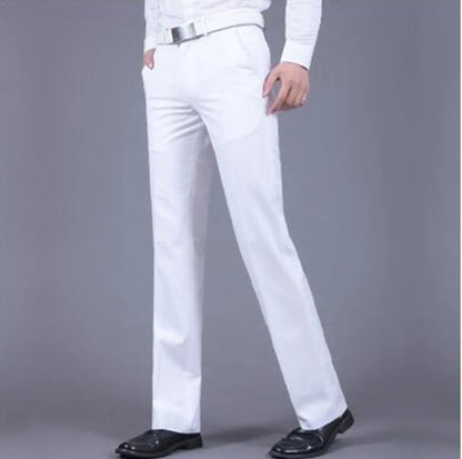 Male Suit Trousers Business Straight Social Tailoring White Clothing Dress Men's Summer Pants Premium Up Slacks Elegant