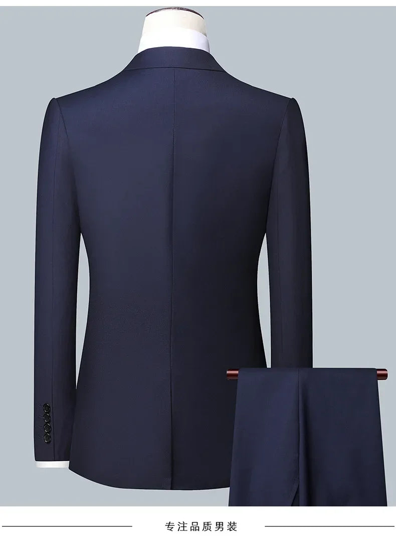 BOC-WEAR Men's 3-Piece Suit - Business Wedding Formal Set - BOC-WEAR