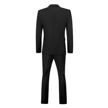 Men's 2-Piece Suits Classic Fit 2 Button Office Dress Suit Jacket Blazer and Pants - BOC-WEAR