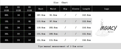 Size chart for clothing with measurements in centimeters and a visible brand logo.