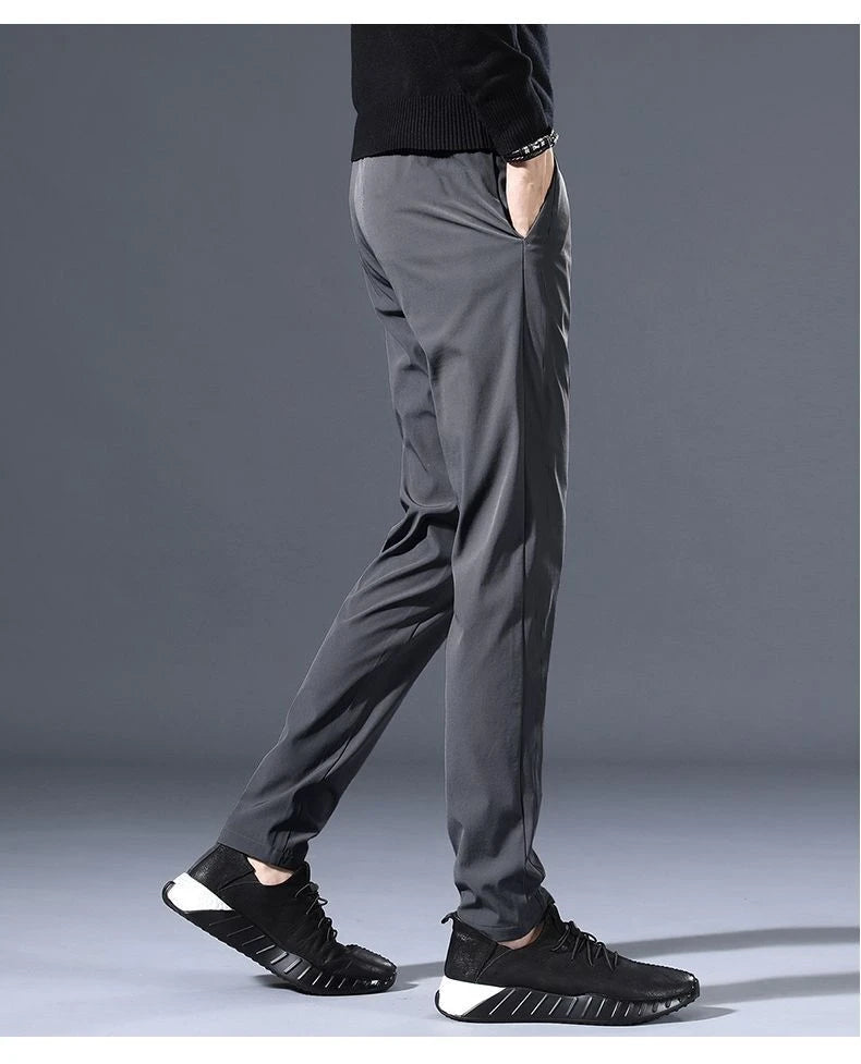 Men's Casual Fce Lined Straight Leg Pants Warm Autumn Winter Workwear Nine-Tenths Regular Fit Faion Urban Sle